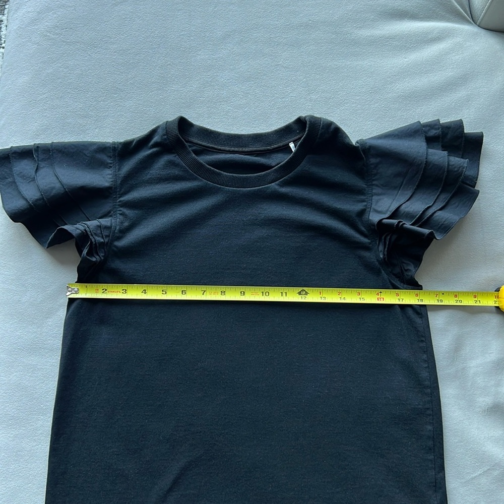 Jason Wu Tiered Flutter Sleeve Tee In Black Size … - image 8